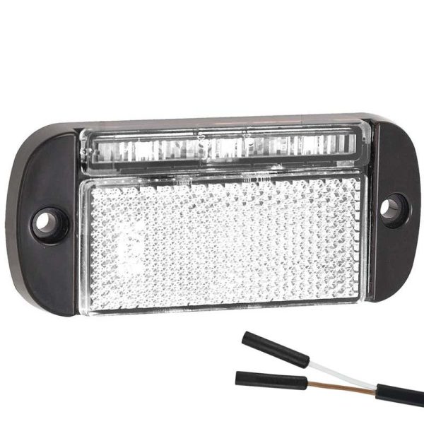 LED Begrenzungsleuchte Weiß 12/24V 2-poliger Stecker | 44WME2P