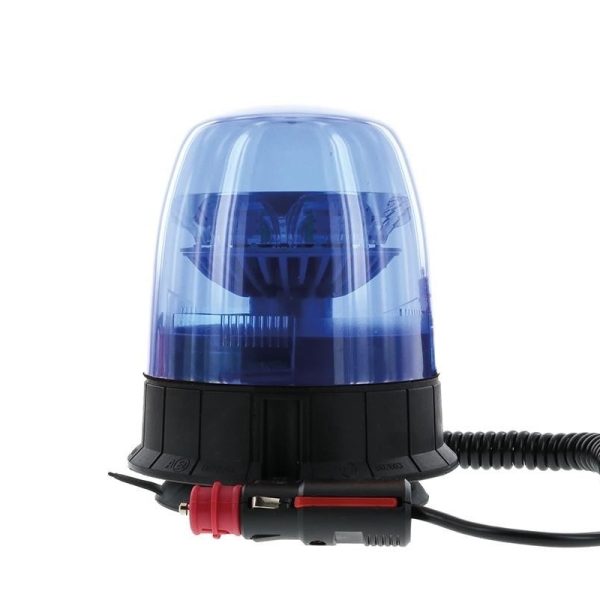 LED R65 Rundumleuchten blau 12-24v magnetisch montiert, Einzelblitz | D14735