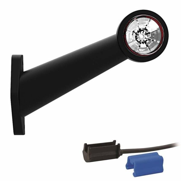 Links | LED Begrenzungsleuchten | abgewinkelter Schaft | 12-24v | 0,75mm². stecker | M10BV-511RW