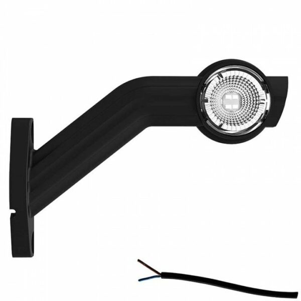 Links | LED Begrenzungsleuchte mit abgewinkeltem Schaft | 12-24v | 20cm. Kabel | M10BV-701RWA