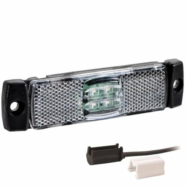 LED Begrenzungsleuchte Weiß 12/36V 1,5mm² Anschluss. | M10MV-120W