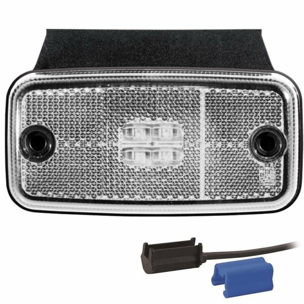 LED Begrenzungsleuchte Weiß 12/36V 0,75mm² Anschluss. | M10MV-660W