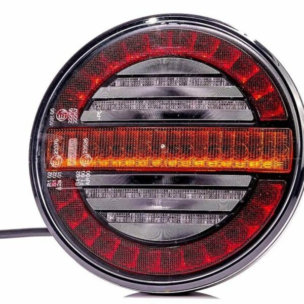 LED Rücklicht, rund mit dynamischem LED Blinker | 12-24v | 100cm. Kabel | VC-213