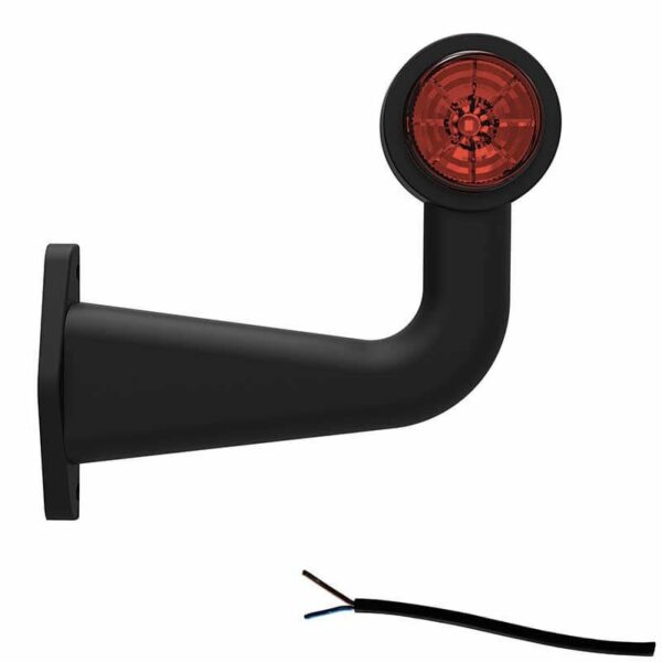 Rechts | LED Begrenzungsleuchte mit abgewinkeltem Schaft | 12-36v | 20cm. Kabel | M10BV-602RW
