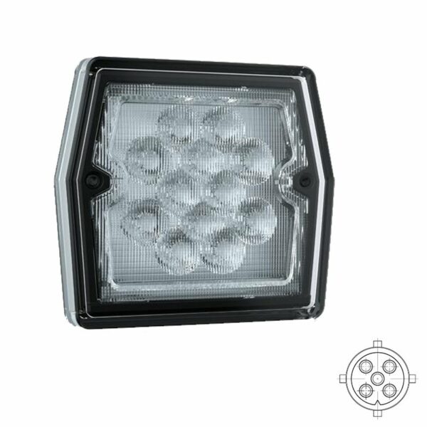 LED Kompakt Rückfahrscheinwerfer | 12v | 5-PIN Bajonett | VR-2230B5