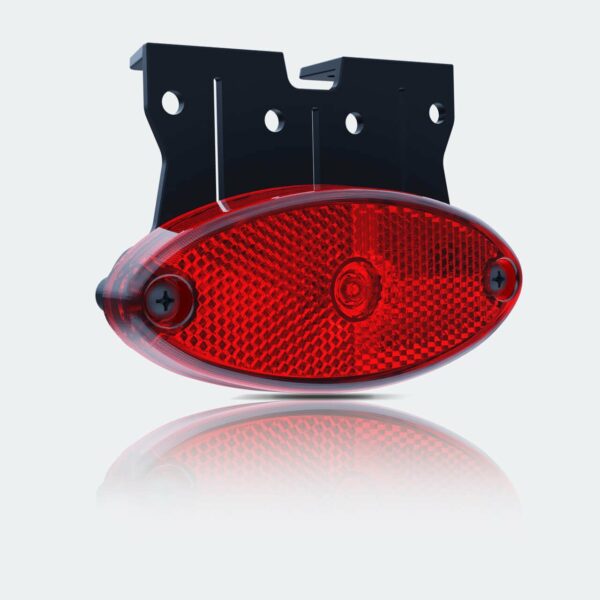 LED Markierungsleuchte + Halterung oval Rot 12/24v 1.5mm2 Anschluss | MV-5870R