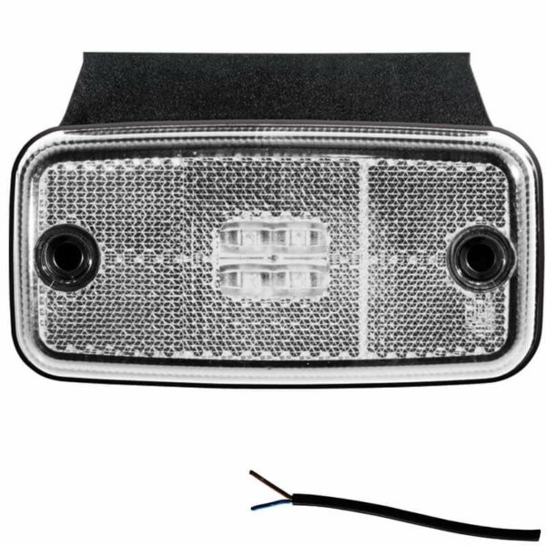 LED Markierungsleuchte Weiß 12/36V 0,5m Kabel | M10MV-650W