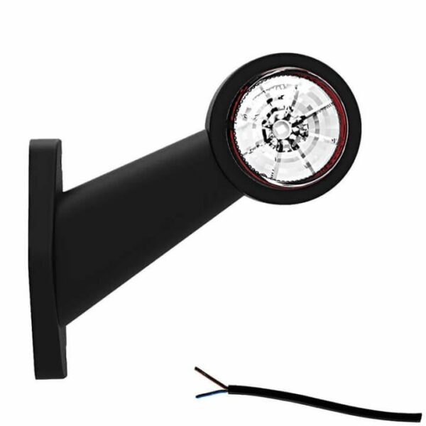 Links | LED Begrenzungsleuchten | abgewinkelter Schaft | 12-24v | 20cm. Kabel | M10BV-301RW