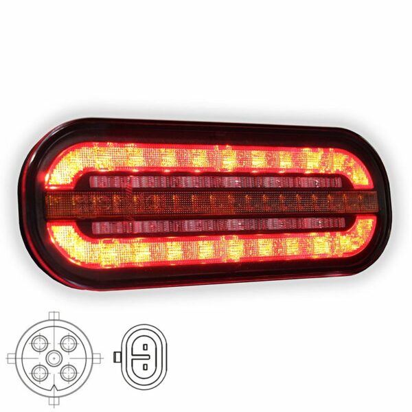 LED Kompaktrücklicht mit dynamischem LED Blinker| 12-24v | VC-320B5SS