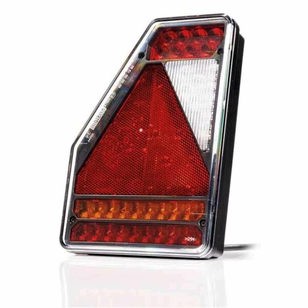 Links | LED Rücklicht | Dreiecksmodell | 12v | 6-Funktionen | 100cm. Kabel | VC-3301