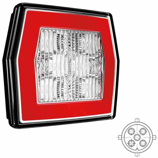 LED Rückfahrscheinwerfer mit Rücklicht | 12-24v | 5-PIN Stecker | V10C2-770B5