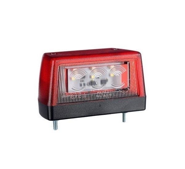 LED Kennzeichenleuchte mit Roter Markierung 12-24v 0,5m Kabel