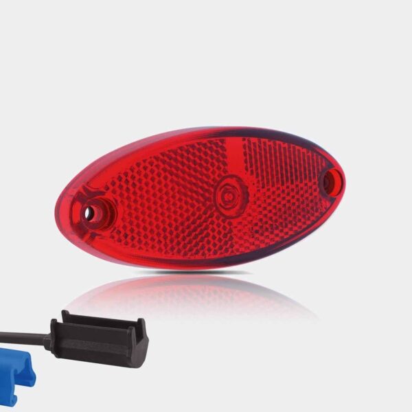 LED Markierungsleuchte oval Rot 12/24v 0.75mm2 Stecker | MV-5810R