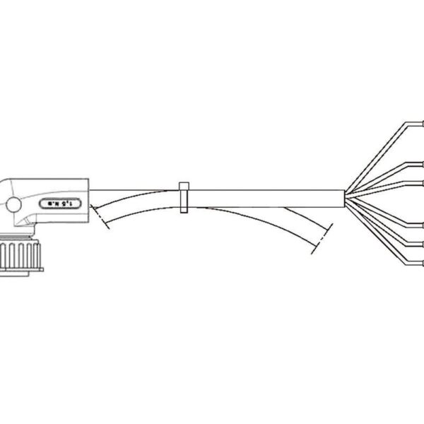 7-PINs AMP gewinkelt mit 400cm Kabel + Schiebestecker | 280049