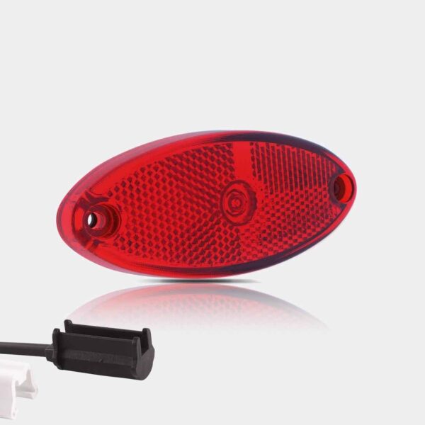 LED Markierungsleuchte oval Rot 12/24v 1.5mm2 Stecker | MV-5820R