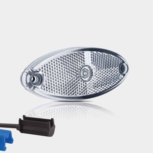 LED Markierungsleuchte oval Weiß 12/24v 0.75mm2 Stecker | MV-5810W
