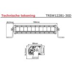 LED bar | 150 Watt | 6000 Lumen | 9-30v | 40cm. Kabel | Deutsch Stecker | TRSW12281-30D – Bild 6
