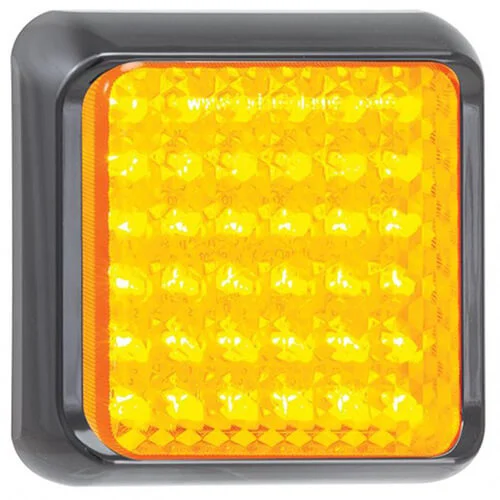 LED Blinklicht mit schwarzem Rahmen | 12-24v | 40cm Kabel | 80AME