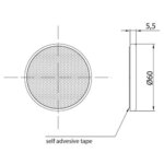 Bernsteinfarbener Reflektor | 60 x 5,5mm. | 3M-Klebestreifen | VRF-100A – Bild 3