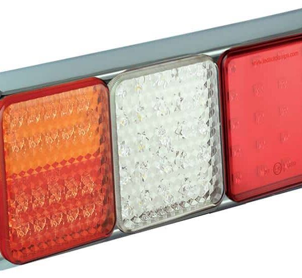 LED Rücklicht mit Chromrand | 12-24v | 40cm Kabel | 100CSTIWFMLE