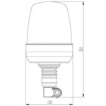 LED Rundumleuchte Amber R65 mit Flexi DIN Montagebügel 24V | S07ZL003.1 – Bild 2