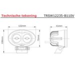 LED Arbeitsscheinwerfer | Blau | 6 Watt | 750 Lumen | 9-110v | konvexe Linse | TRSW12235-B110 – Bild 5