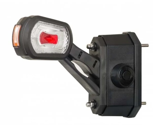 LED Begrenzungsleuchte links mit Alarm rot-weiß-amber 12-24v | MBA-2731RWA