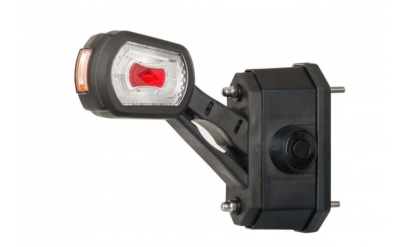 LED Begrenzungsleuchte links mit Alarm rot-weiß-amber 12-24v | MBA-2731RWA