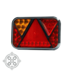 Links | LED Rücklicht mit Nebelscheinwerfer & Kennzeichenleuchte | 12v | 5-PIN | VC-2721B5