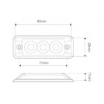 Ultraflache Slimline LED Blitzer | 3 LEDs | Gelb | 10-30v | S11F3003 – Bild 4