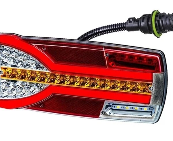 Links | LED Rücklicht dynamisches Blinklicht und Kennzeichenleuchte | 12-24v | 7-PIN | V14C7-911B7