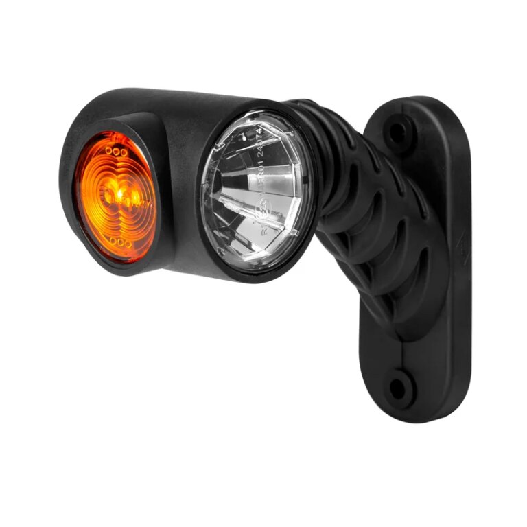 LED dunkle Begrenzungsleuchte rechts rot-weiß-amber 12-24v 50cm Kabel