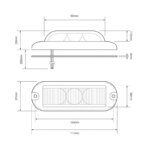 LED Blitzer 3 LEDs | Gelb | 180 Grad | 10-30v | LED3DVA180 – Bild 4