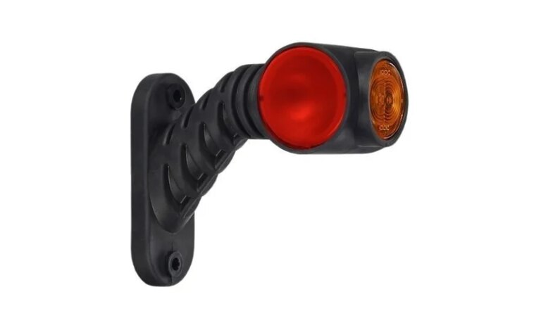 Rechts | LED Begrenzungsleuchte rot-weiß-amber | 12-24v | 50cm. Kabel | MB-4762RWA