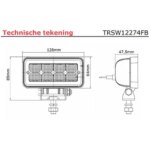 LED Arbeitsscheinwerfer | 1136 Lumen | 9-36v | 40cm. Kabel | TRSW12274FB – Bild 9