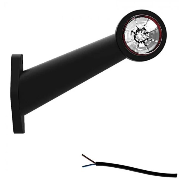 Links | LED Begrenzungsleuchte | abgewinkelter Griff | 12-24v | 20cm. Kabel | M10BV-501RW