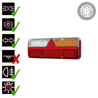 Rechts | LED Anhängerbeleuchtung | dynamisches Blinklicht | 9-36v | 7-PIN | 200cm. Kabel | VC-1012B7
