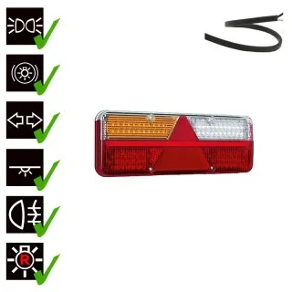 Links | LED-Anhängerbeleuchtung | dynamisches Blinklicht | 9-36v | 200cm. Kabel | VC-1031