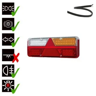 Rechts | LED-Anhängerbeleuchtung | dynamisches Blinklicht | 9-36v | 200cm. Kabel | VC-1012