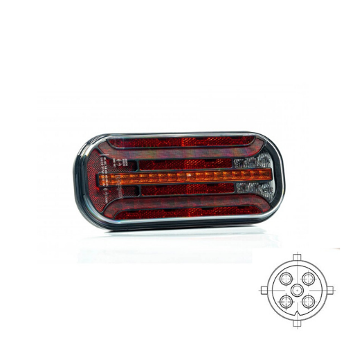 LED Rücklicht mit dynamischem Blinklicht & Kennzeichenbeleuchtung | 12-24v | 5-PIN | VC-2320B5