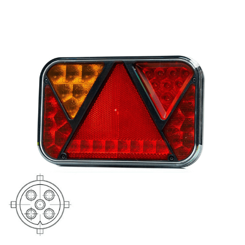 Links | LED Rücklicht mit Nebelscheinwerfer | 12v | 5-PIN | VC-2701B5