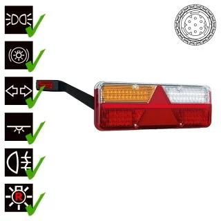 Links | LED-Anhängerbeleuchtung | dynamisches Blinklicht | 9-36v | 7-PIN | VC-1041B7