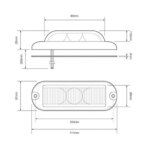 LED Blitzer 3 LEDs | Rot 180 Grad | 10-30v | LED3DVR180 – Bild 4