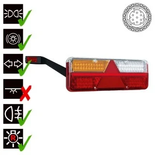 Links | LED-Anhängerbeleuchtung | dynamisches Blinklicht | 9-36v | 7-PIN | VC-1021B7