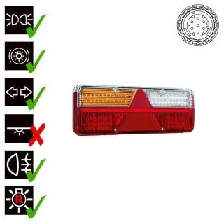 Links | LED-Anhängerbeleuchtung | dynamisches Blinklicht | 9-36v | 7-PIN | VC-1011B7