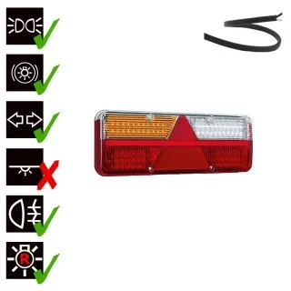 Links | LED-Anhängerbeleuchtung | dynamisches Blinklicht | 9-36v | 200cm. Kabel | VC-1011