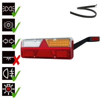 Rechts | LED-Anhängerbeleuchtung | dynamisches Blinklicht | 9-36v | 200cm. Kabel | VC-1022