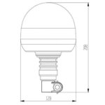 LED Rundumleuchte amber | R65 | mit Flexi DIN Montagebügel | 12-24v | S07ZL001.1 – Bild 4