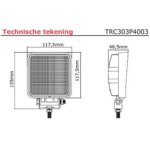 LED Arbeitsscheinwerfer | 1800 Lumen | 9-36v | 40cm. Kabel | TRC303P0403 – Bild 5