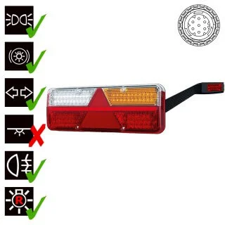 Rechts | LED-Anhängerbeleuchtung | dynamisches Blinklicht | 9-36v | 7-PIN | VC-1022B7